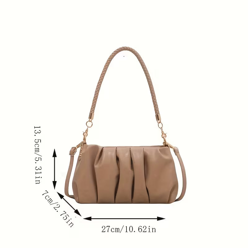 Jewelry & Handbag Deals™ Pleated Cloud Shoulder Bag with Braided Strap